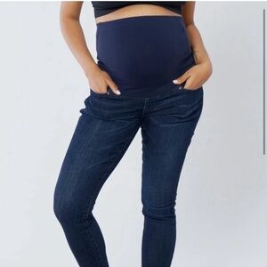 Isabel Maternity Skinny Crossover Panel Maternity Denim Jeans